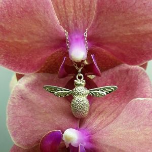 Bee-utiful Gold Plated Textured Bee Pendant